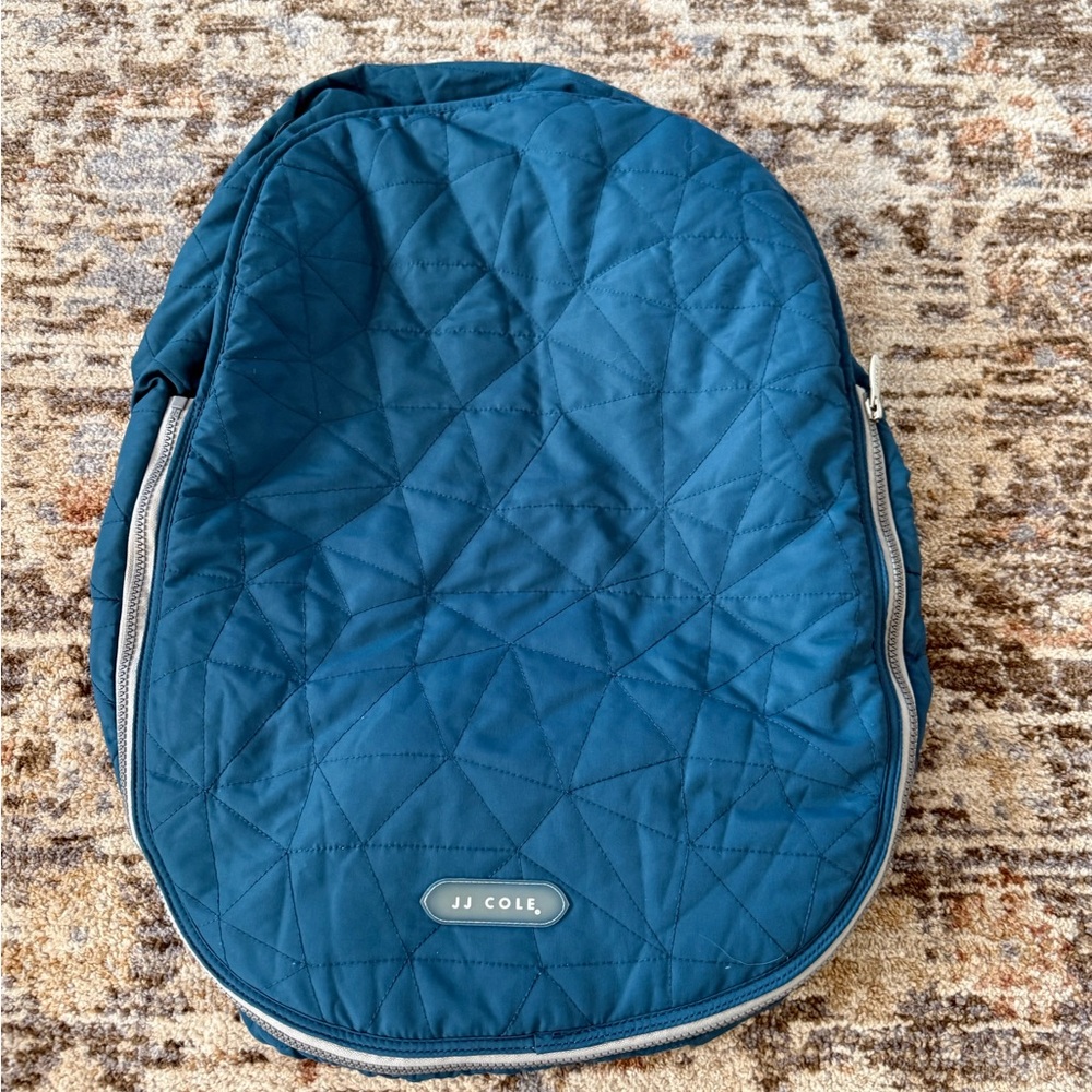 JJ Cole BundleMe Infant Car Seat Cover Blue Quilted Fleece Winter